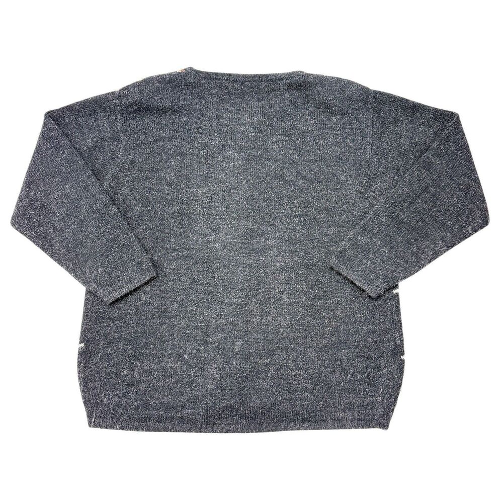 Vintage Cardigan Sweater‎ Women’s Medium Lise J Gray Plaid Grandmacore Old Money - Picture 2 of 9